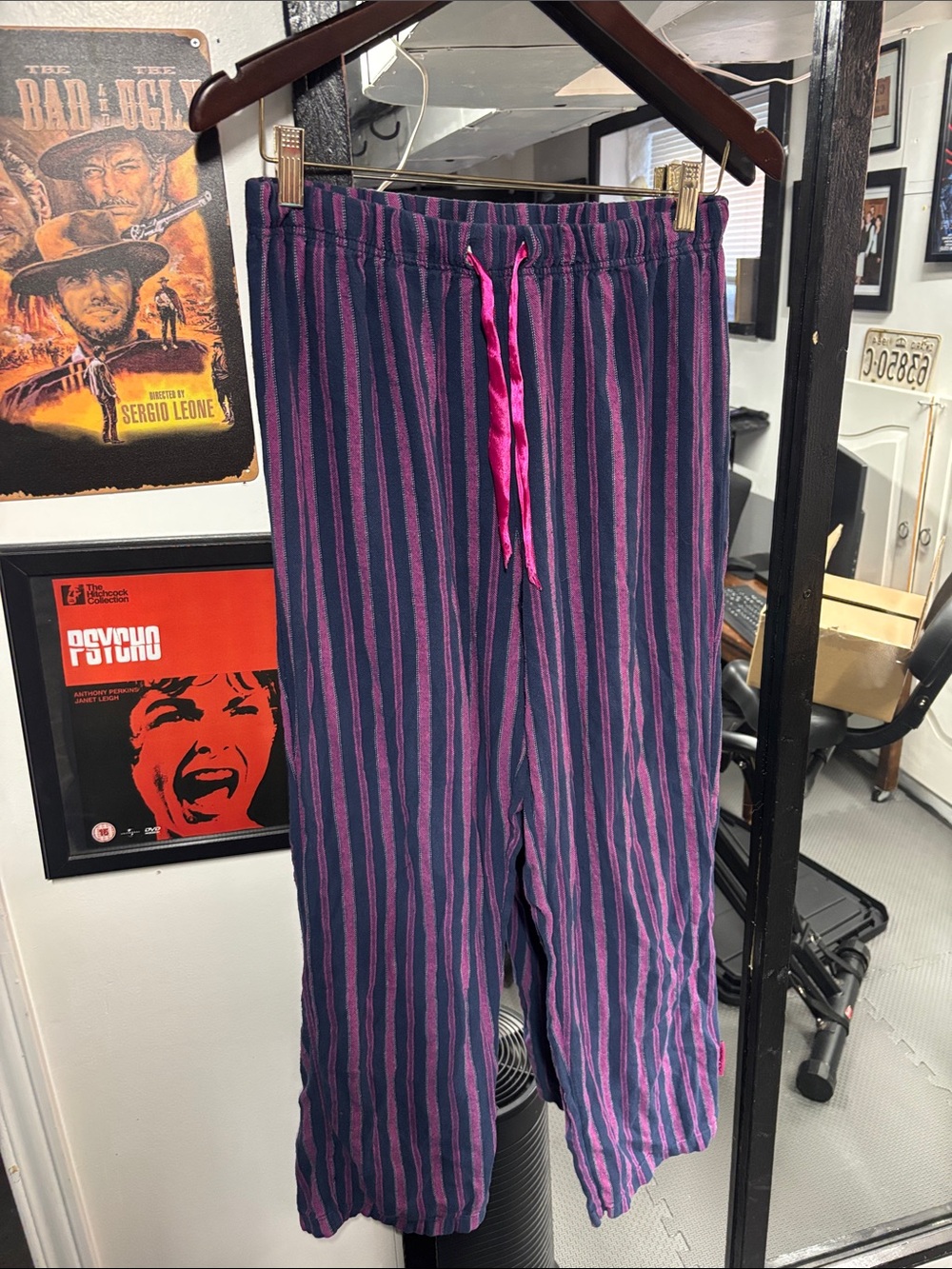 Jockey Navy and Pink Striped Lounge Pants with Drawstring